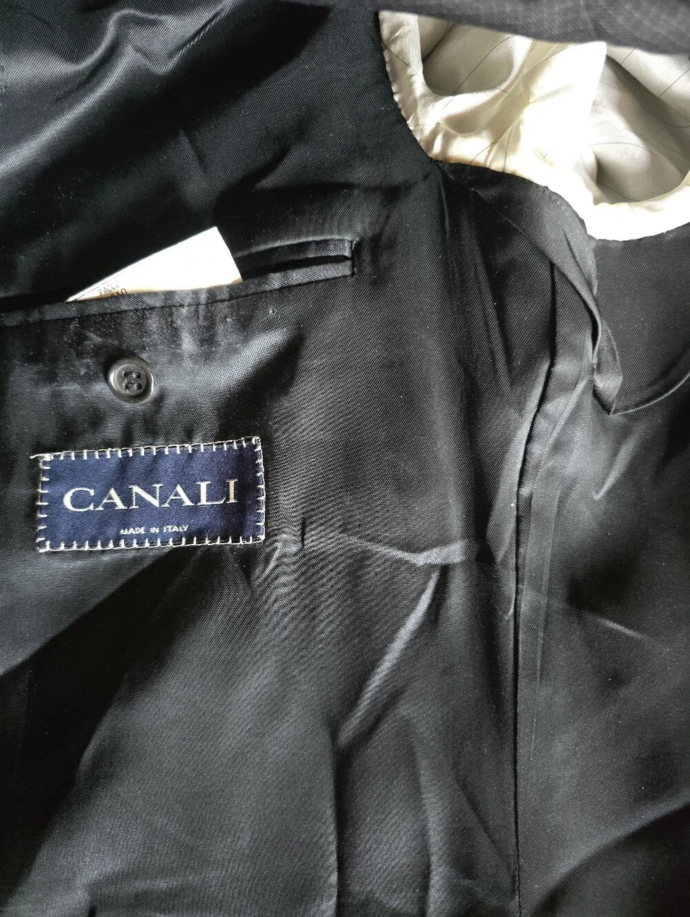 Canali Black Wool Sport Coat Blazer Single Breasted Size 54 R